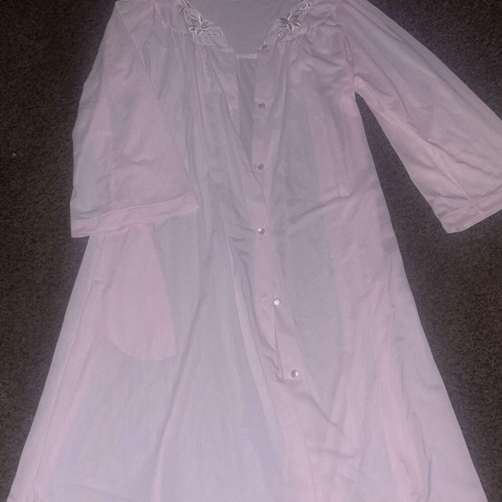 Vintage Miss Elaine Pink Lace Robe Nightgown Set Size S Coquette Fairycore